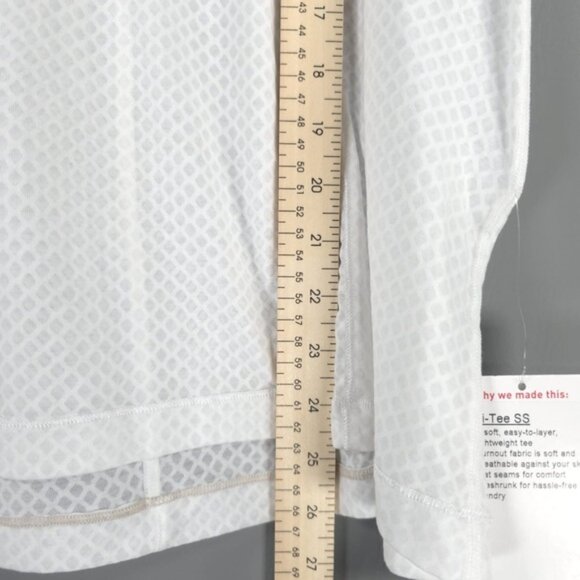 NWT LULULEMON PURI-TEE Breathable Short Sleeve Mesh Burnout White Size 10 - Picture 11 of 14